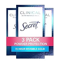 Clinical Strength Invisible Solid Antiperspirant and Deodorant for Women, Protecting Powder, 1.6 oz (Pack of 3)