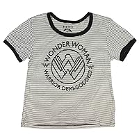 Wonder Woman Warrior Demi-Goddess Stripe Juniors Ringer T-Shirt