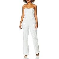 Dress the Population womens Andy Strapless Sequin Wide Leg Jumpsuit