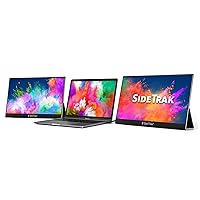 SideTrak Solo Triple 15.6” Portable Gaming Monitor for Laptops, 2 Freestanding 15.6” FHD 1080P LED Display Screens, Extending Screens for Mac, PC, & Chrome, USB-C or HDMI, Speakers & HDR Mode