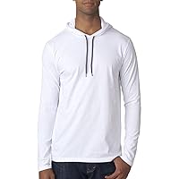 Anvil Adult Lightweight Long-Sleeve Hooded T-Shirt, Wht, X-Large