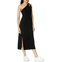 The Drop Women's Mickey Loose-Fit One-Shoulder Cutout Rib Knit Maxi Dress
