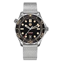 watchdives Automatic Watches for Men, WD007 Titanium NTTD Dive Watch NH35 Domed Sapphire Crystal Wristwatch 100m Waterproof