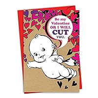 NobleWorks, Cute Valentine's Card with Envelope - Heartfelt Stationery Notecard for Valentines - Cut You 7386