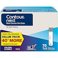 CONTOUR NEXT Blood Glucose Test Strips for Diabetes, 70 Count (Pack of 1)