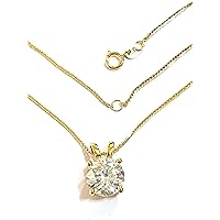 LUXURY 18k SOLID GOLD DIAMOND Necklace 2 carat t.w GRA CERTIFIED Diamond Solitaire Necklace Yellow Gold Pendant 8mm REAL Lab Created Jewelry VVS1 Dcolor Perfect Cut Diamond Mother's Day gift HANDMADE