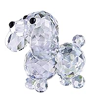 H&D Crystal Cute Dog Figurine Collection Cut Glass Ornament Statue Animal Collectible