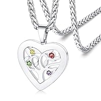 Mother Tree of Life Pendant Necklace Personalized Stainless Steel Names Jewelry Birthday Birthstones Accessories Gold Plated Charms