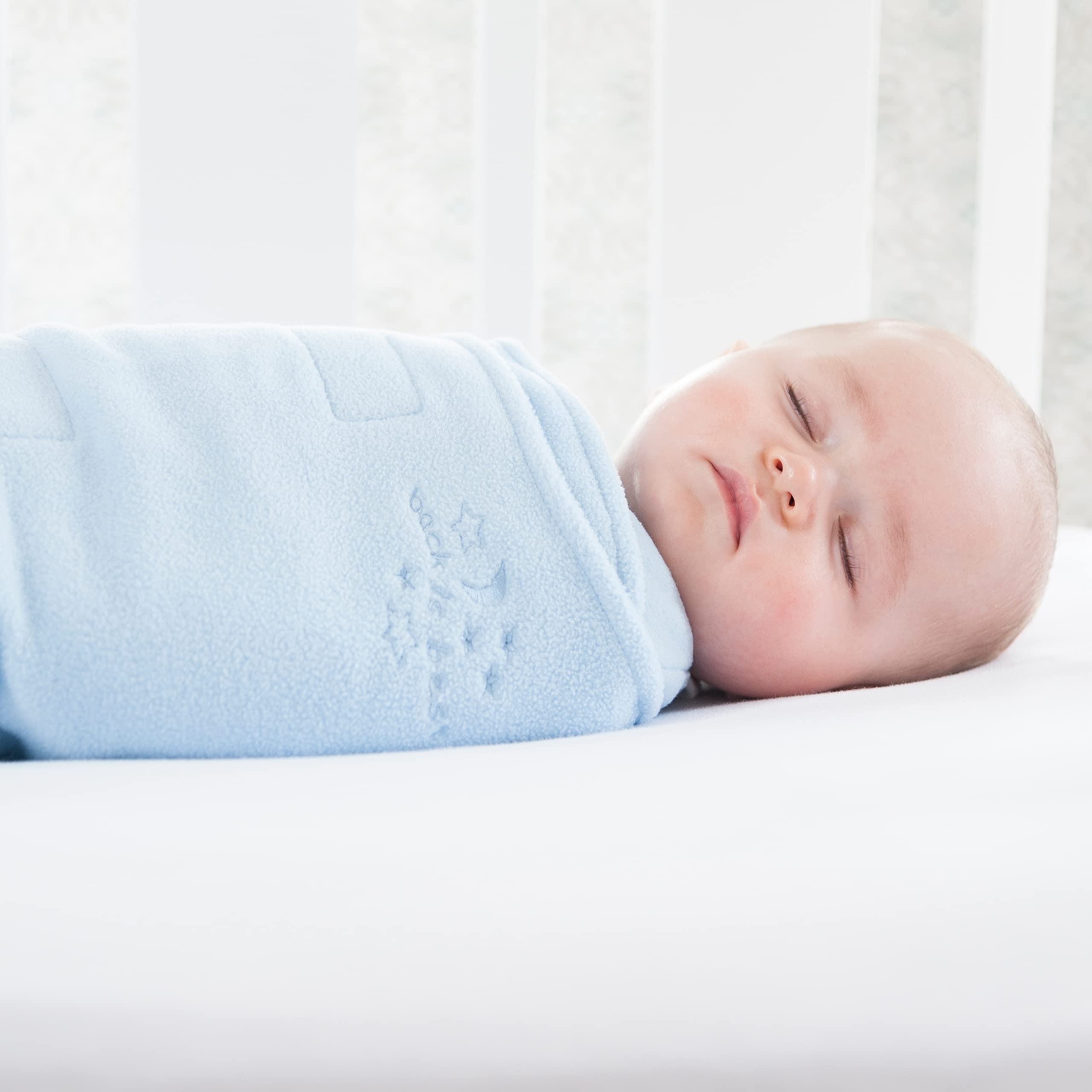 HALO Micro-Fleece Sleepsack Swaddle, 3-Way Adjustable Wearable Blanket, TOG 3.0, Baby Blue, Small, 3-6 Months