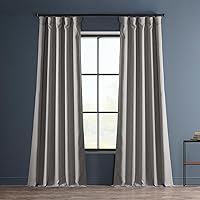 HPD Half Price Drapes Faux Linen Room Darkening Curtains - 96 Inches Long Luxury Linen Curtains for Bedroom & Living Room (1 Panel), 50W X 96L, Clay