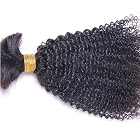 Hesperis Human Braiding Hair Bulk No Weft Afro Kinky Bulk Hair For Braiding Mongolian Afro Kinky Curly Crochet Braids Micro Braiding Hair 100g Per Bundle (22inch)