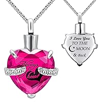 YOUFENG Urn Necklaces for Ashes Always in My Heart Heart Cremation Jewelry Memorial Pendant Birthstone Necklace