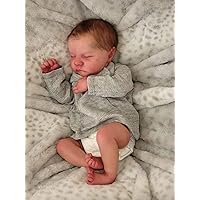 Angelbaby Realistic Reborn Newborn Baby Doll 19 inch Real Life Sleeping Baby Boy Soft Silicone Handmade Detailed Lifelike Weighted Body Child Real Feel Babies Toddler Doll Toys