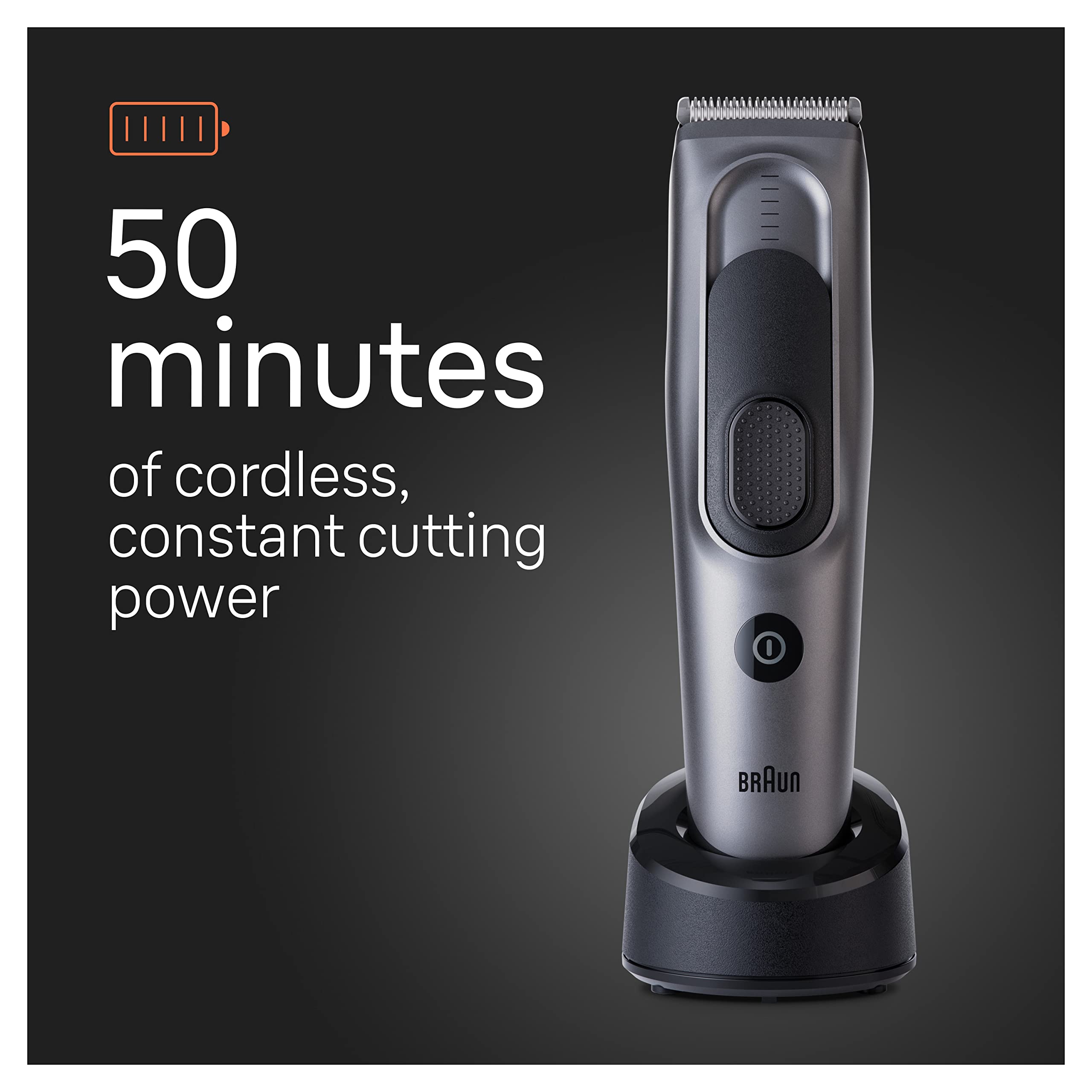 Braun Hair Clippers Series 7 7390, Hair Clippers for Men, Hair Clip from Home with 17 Length Settings, Incl. Memory SafetyLock Recall Setting, Ultra-Sharp Blades, 2 Combs, Stand, Pouch, Washable