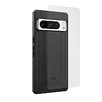 URBAN ARMOR GEAR UAG Made for Google Pixel 8 Pro Case Scout Black, Bundle with Glass Shield Plus Premium Anti-Glare Screen Protector