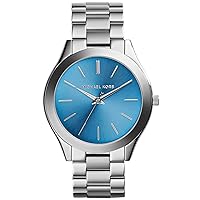 Michael Kors MK3292 Women's Slim Runway Blue Dial Stainless Steel Bracelet Watch
