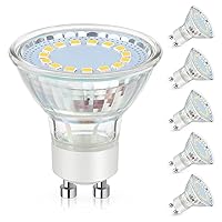 GU10 LED Light Bulbs, 50 Watt Halogen Equivalent, 4000K Neutral White Non-Dimmable 450LM 4W Replacement for Recessed Track Lighting, 5-Pack