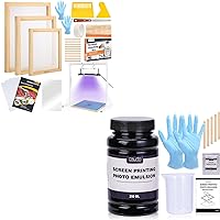 Caydo 32 Pieces Screen Printing Kit with Screen Printing Photo Emulsion (8.5 oz) for Screen Printing and Fabric