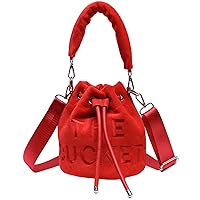 Velvet Bucket Cross body Bags for Women Drawstring Designer Shoulder Handbags Purses