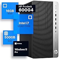 HP ProDesk 600G4 Tower Desktop Computer | Intel i7-8700 (3.4) | 16GB DDR4 RAM | 500GB SSD Solid State | Windows 11 Professional | Home or Office PC (Renewed)