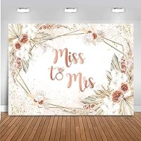 Mocsicka Miss to Mrs Bridal Shower Backdrop Boho Chic Pink/Blue Flowers Photography Background Vinyl Wedding Bride to Be Cake Table Decorations Photo Booth (Pink, 8x6ft)