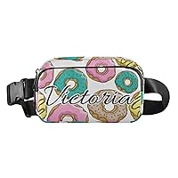 Custom Delicious Donut Fanny Packs for Women Men Personalized Belt Bag with Adjustable Strap Customized Fashion Waist Packs Crossbody Bag Waist Pouch for Casual Cycling