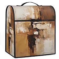 Brown and Beige Abstract Oil Painting（01） Coffee Maker Dust Cover Mixer Cover with Pockets and Top Handle Toaster Covers Bread Machine Covers for Kitchen Cafe Bar Home Decor