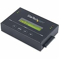 StarTech.com 1:1 Standalone Hard Drive Duplicator & Eraser, SATA HDD / SSD Disk Cloner / Copier / Wiper / Sanitizer, Cloning / Recovery Tool, LCD Display, TAA Compliant, OS Independent (SATDUP11)