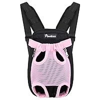 Pawaboo Pet Carrier Backpack, Adjustable Pet Front Cat Dog Carrier Backpack Travel Bag, Legs Out, Easy-Fit for Traveling Hiking Camping for Small Medium Dogs Cats Puppies, Small, Pink