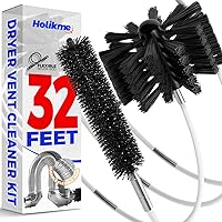 Holikme 32 Feet Dryer Vent Cleaning Brush Kit, Lint Remover,Fireplace Chimney Brushes, Extends Up to 32 Feet, Synthetic Brush Head, Use with or Without a Power Drill