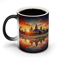 Colorful Sky Angkor Wat Landmarks Magic Heat Sensitive Coffee Mug Color Changing Ceramic Mug Funny Gift