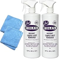 Black Swan Distributors - 2 FOLEX Instant Carpet Spot Removers (32 oz) & Reusable Microfiber Cleaning Cloths (15x15 in) - Household Stain Treater Kit