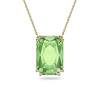 SWAROVSKI Millenia Earring and Necklace Crystal Jewelry Collection, Gold Tone Finish, Green Crystals