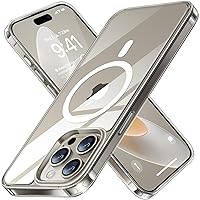 TORRAS Magnetic Ultra Clear for iPhone 15 Pro Max Case, [12FT Mil-Grade Shockproof] [Compatible with MagSafe] Anti-Yellowing Anti-Fingerprint Sleek Protective Anti-Scratch Phone Case for 15 Pro Max