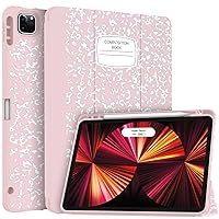Soke New iPad Pro 11 Case 2022/2021/2020 with Pencil Holder - [Full Body Protection + 2nd Gen Apple Pencil Charging + Auto Wake/Sleep], Soft TPU Back Cover for 2022 iPad Pro 11 inch(Book Pink)