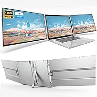 Oiiwak 14” Triple Portable Monitor for Laptop, 1200P FHD IPS Display, Aluminum Dual Monitor Screen Extender with Bracket for 13-16