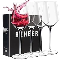 Crystal Wine Glasses Set of 4 - Hand Blown Red Wine or White Wine Glass - 14Oz - Long Stem Wine Glasses – Gift for Wedding, Anniversary, Christmas