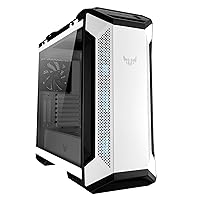 ASUS TUF Gaming GT501 White Edition case Supports up to EATX with Metal Front Panel, Tempered-Glass Side Panel, 120 mm RGB Fan, 140 mm PWM Fan, Radiator Space Reserved, and USB 3.1 Gen 1