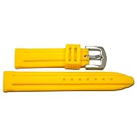 22MM Yellow Soft Silicone Rubber Sport Diver Watch Band Strap FITS Invicta