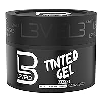 L3 Level 3 Tinted Gel Black - Temporary Black Hair Gel For Hair No Flaking and Rinses Out Easily - Level Three Strong Hold Formula
