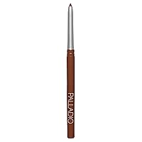 Palladio Retractable Waterproof Eyeliner, Richly Pigmented Color and Creamy, Slip Twist Up Pencil Eye Liner, Smudge Proof Long Lasting Application, All Day Wear, No Sharpener Required, Brownie