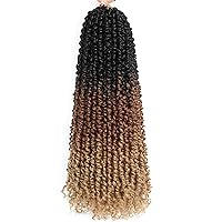 Alrence Ombre Passion Twist Crochet Hair 18 Inch 8 Packs Pre twisted Passion Twist Hair Pre-looped Crochet Braids Light And Soft Bohemian Crochet Hair (18 Inch (Pack of 8), 1B/30/27)