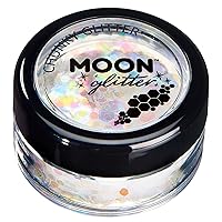 Iridescent Chunky Glitter by Moon Glitter – 100% Cosmetic Glitter for Face, Body, Nails, Hair and Lips - 0.10oz - White