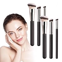 Beauty Brushes, 101 Foundation Brush, A506 Concealer Brush, Angie Hot & Flashy A506 Concealer, Angled Under Eye Concealer Brushes, Beauty Foundation Contour Conceal Makeup Brush Set (6PC-2 Set)