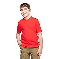 Youth UPF 30+ Breathable Dri-Balance Short Sleeve T-Shirt, with Built-in Bug Protection, Red, Large (14-16)