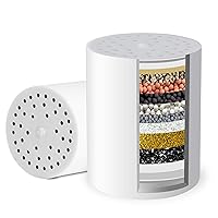 iSpring FSF3 15-Stage Shower Filter Replacement Cartridge, Improves Conditions of Skin, Hair, and Nails, White