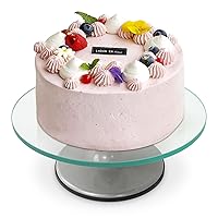 Uten 12 Inch Cake Stand , Glass Cake Turntable Decorating Stand, Large Revolving Cake Decorating Stand, Birthday/Party/Wedding/Holiday Cake Baking Supplies Tools
