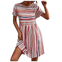 Lady for Women Pull On Tank Tops Striped Short Sleeve Quintessential Sleeveless Off Shoulder