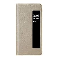 ViLi DMX Plain Window Huawei Mate 60 Pro Compatible Notebook Type with Window Thin Slim Lightweight Simple Stand Function Case Beige Gold CHU_Mate60P-BFVL_WD-GD