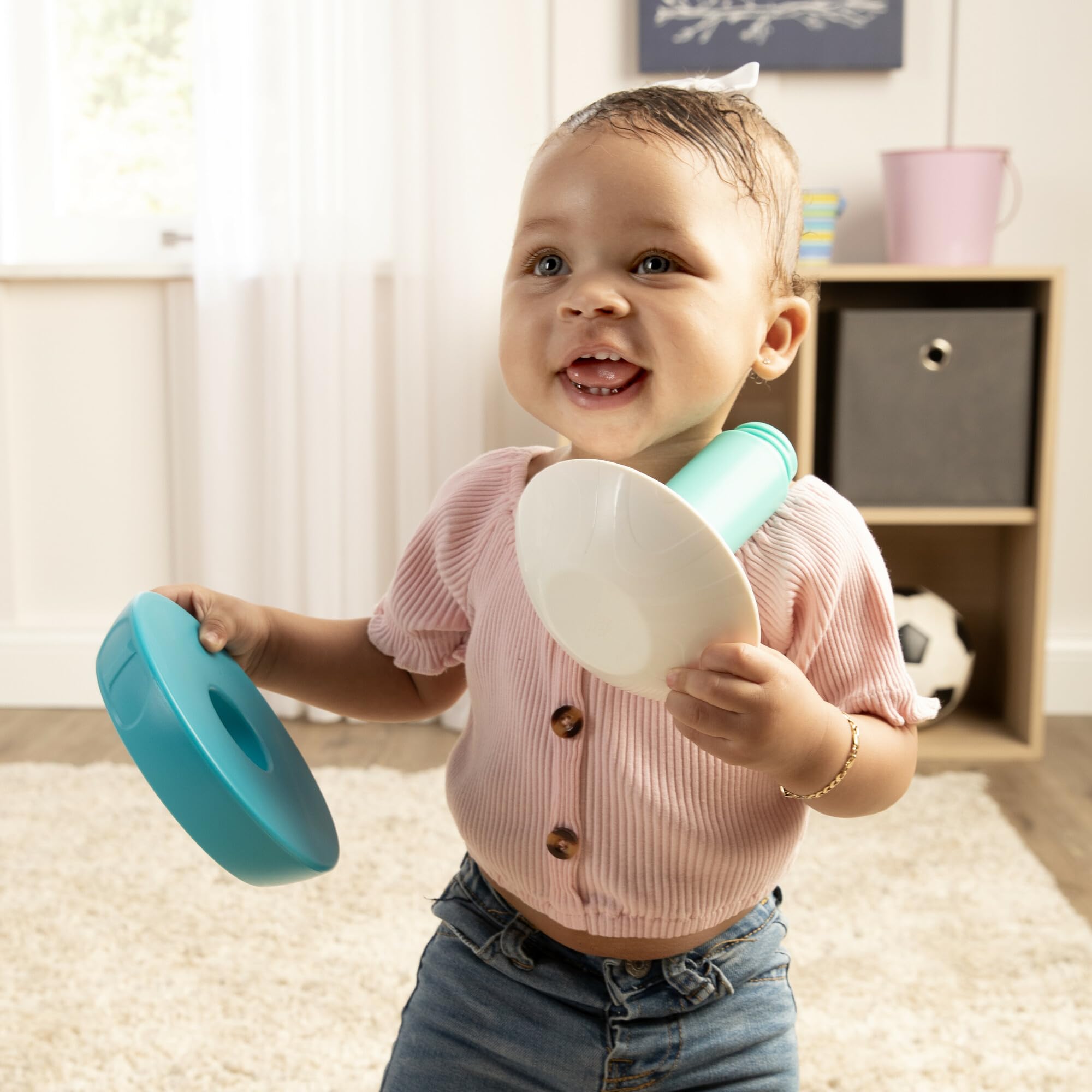 Bebe Fuerte Stack & Count Kettlebell Activity Toy - Colorful Stacking Toddler Toys - Sensory Toys for Babies - 6 Months and Up